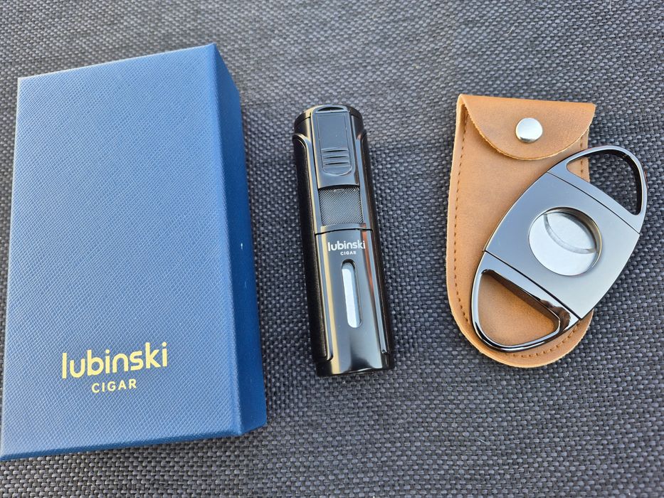 Луксозна запалка за пури  lubinski с подарък резачка