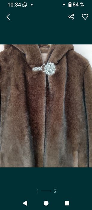 Шуба норка,коричневая