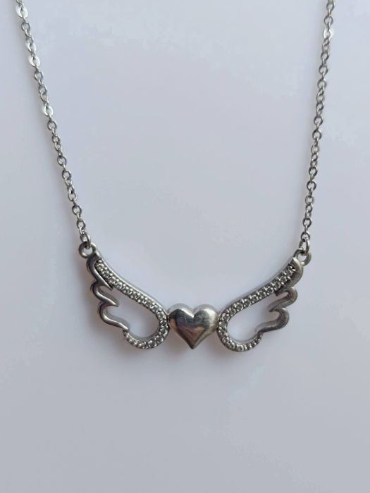 Colier/lant din argint de 925, Briju, cu pandantiv aripi de inger