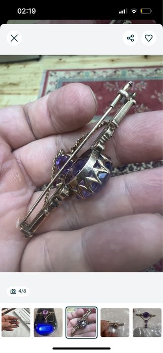 Медальон . Кулон . Рубин . Бриланты .  56 проба