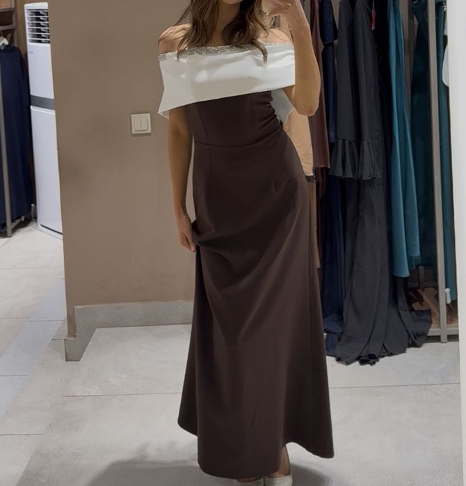 Вечернее платье коричневый, размер М