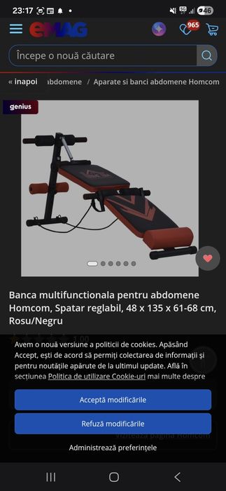 Banca pliabila abdomene homcom