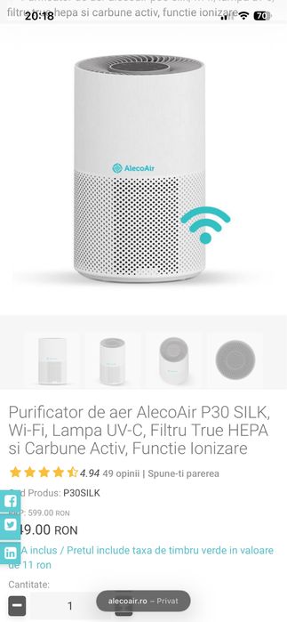 Purificator aer p30 silk