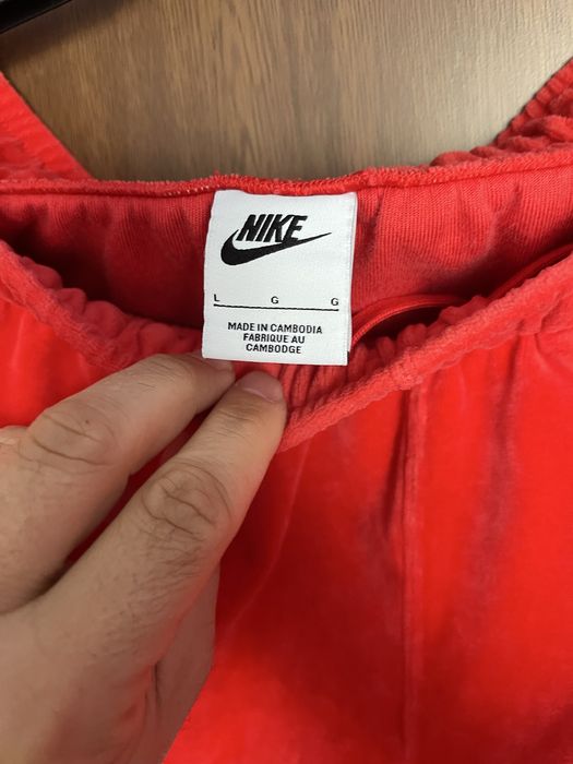 Комплект Анцуг Червен Плюш Полар Долнище и Горнище Nike Red Jacket NBA