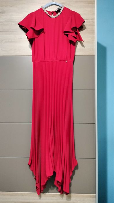 Rochie de seara  eleganta plisata cu aplicații din cristale,