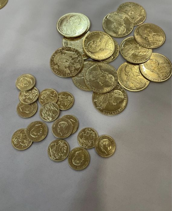 Vand monede plcate cu aur de 24k Frank Iosif 4 ducat