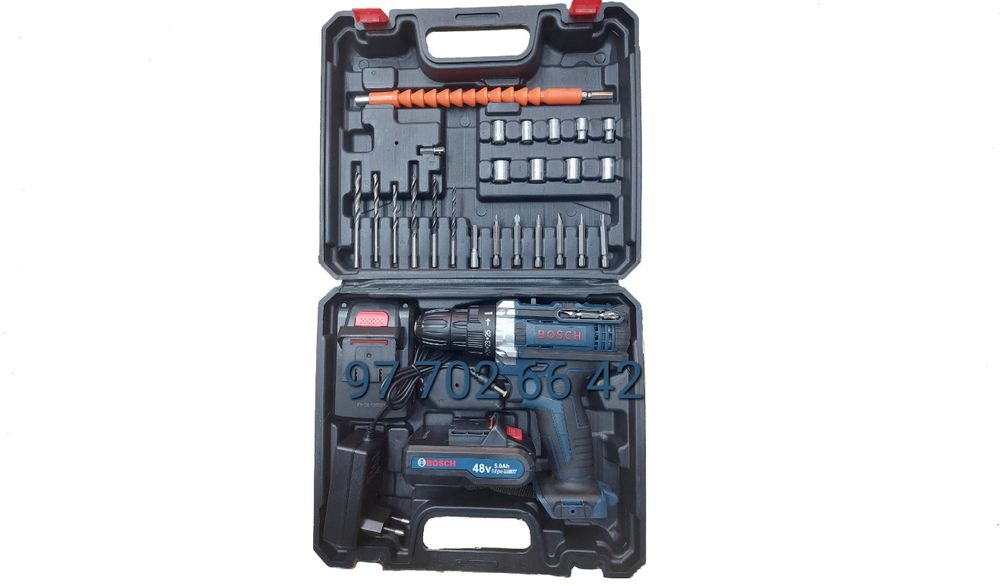 Ударный аккумуляторный шуруповерт BOSCH 48 v с набором. Shurupavyort