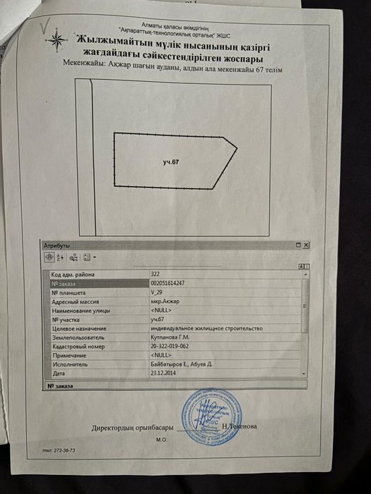 Продам участок Акжар тау