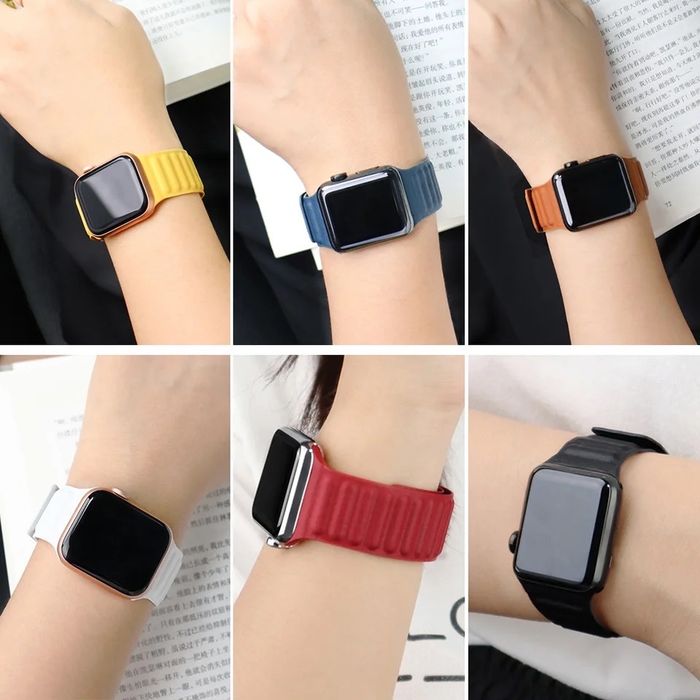 Кожена каишка с магнитно закопчаване за Apple Watch ULTRA/SE/10/9/8/7