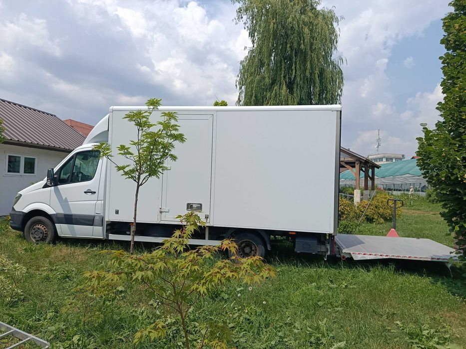 Mercedes Sprinter 314 automat, 8 europaleți, lift, punte dublă, climă, 1+1 locuri