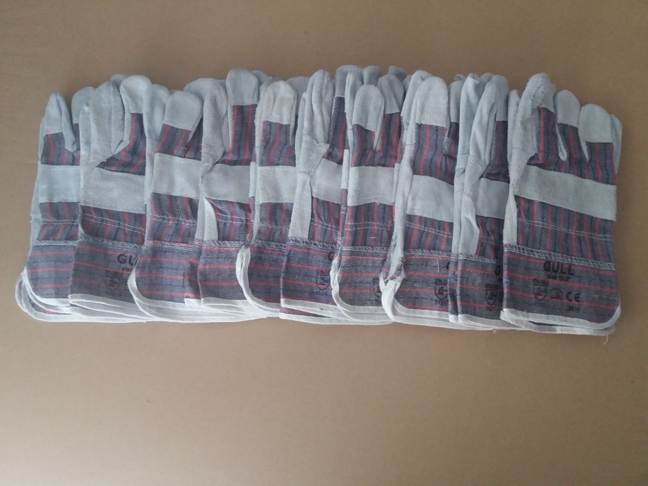 Работни ръкавици GULL 5 пръста велур и кожа - х10 чифта