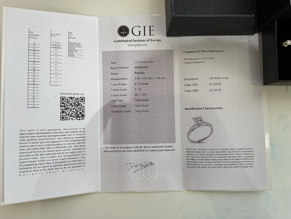 Продам бриллиантовый комплект