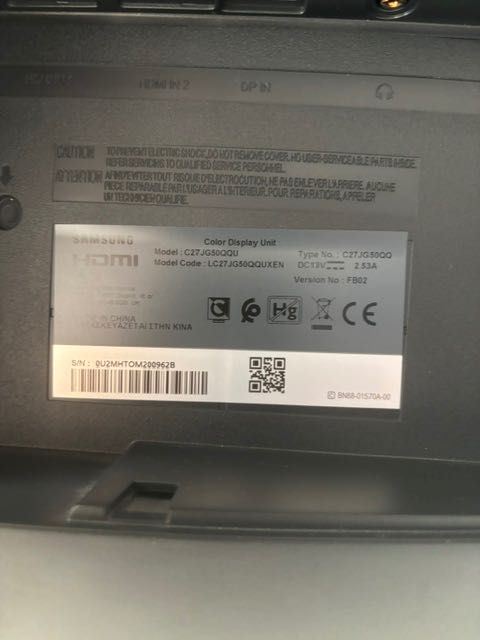 Monitor Samsung C27JG50, 27", WQHD 2K, 144Hz, curbat, VA