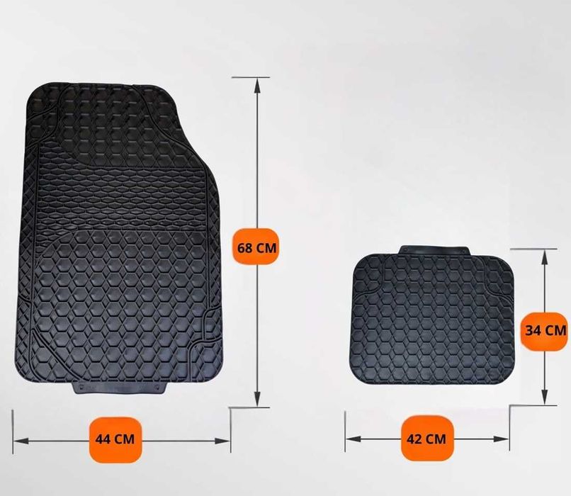 Универсални гумени Стелки за кола 4 броя - Черни.
