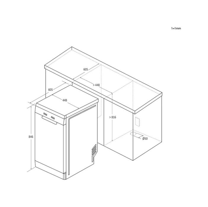 Нова черна свободностояща съдомиялна 45 см 10 комплекта Candy