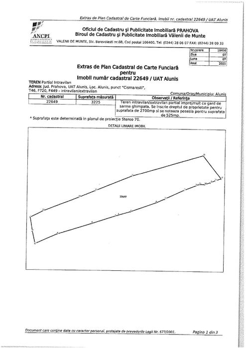 terenuri Alunis-Prahova intravilan/extravilan