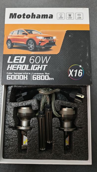 LED Крушки за Фарове Motohama X16 – 60W, 6000K, 6800lm
