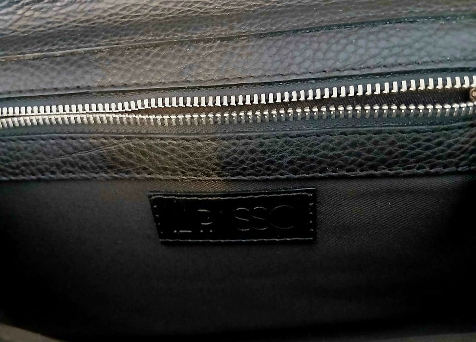 Geantă plic Il Passo – piele naturală tip crocodil, culoare neagră