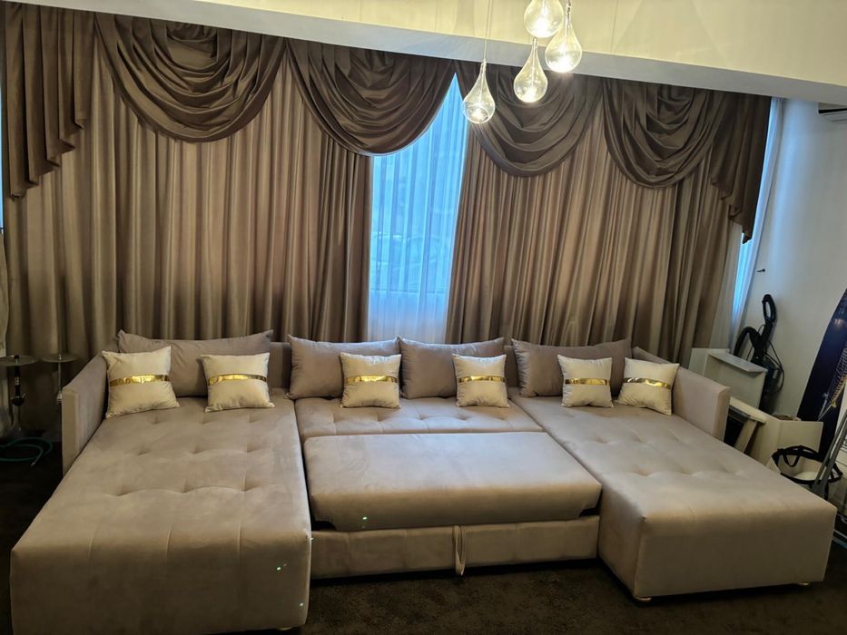 DE VANZARE :  Colțar extensibil dumonde cu ladă de depozitare si sezut confortabil din spuma HR, Malta U Beige 340×185 cm