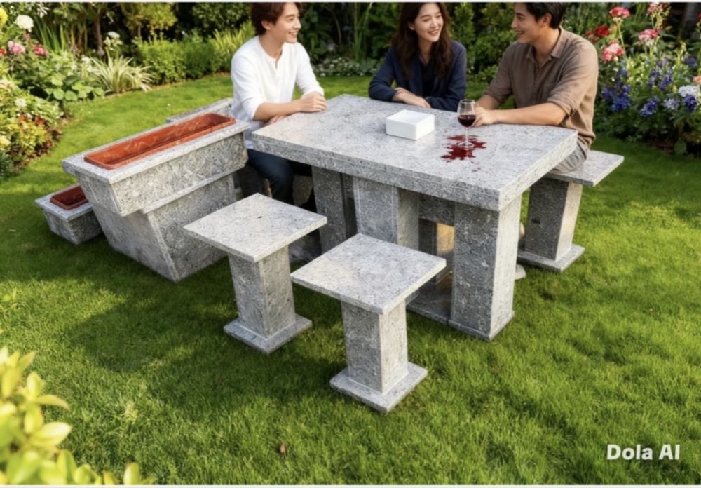 Set Mobilier Exterior Din Granit ,Ideal Gradina ,Terasa