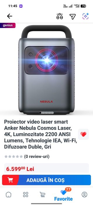 Video Proiector Nebula Cosmos 4k  2200 Ansi Nou