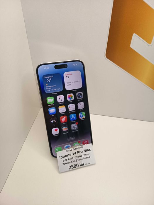 Iphone 14 Pro Max 128GB Silver/Neverlocked/Bateria:83% ID9754