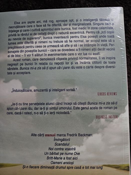 "Bunica mi-a zis să îți spun că-i pare rău" de Fredrik Backman