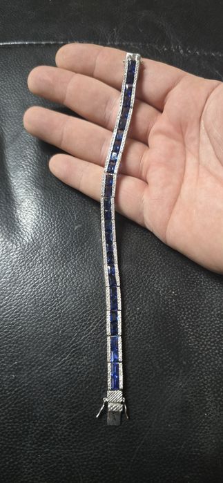 Brățară tenis argint safire