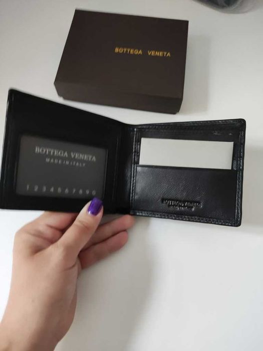 Мъжки портфейл Bottega Veneta естествена кожа