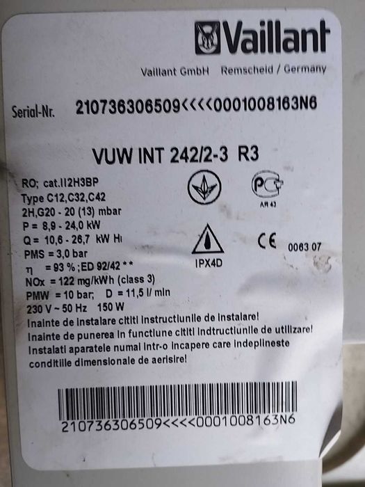 Centrala pe gaz Vailant