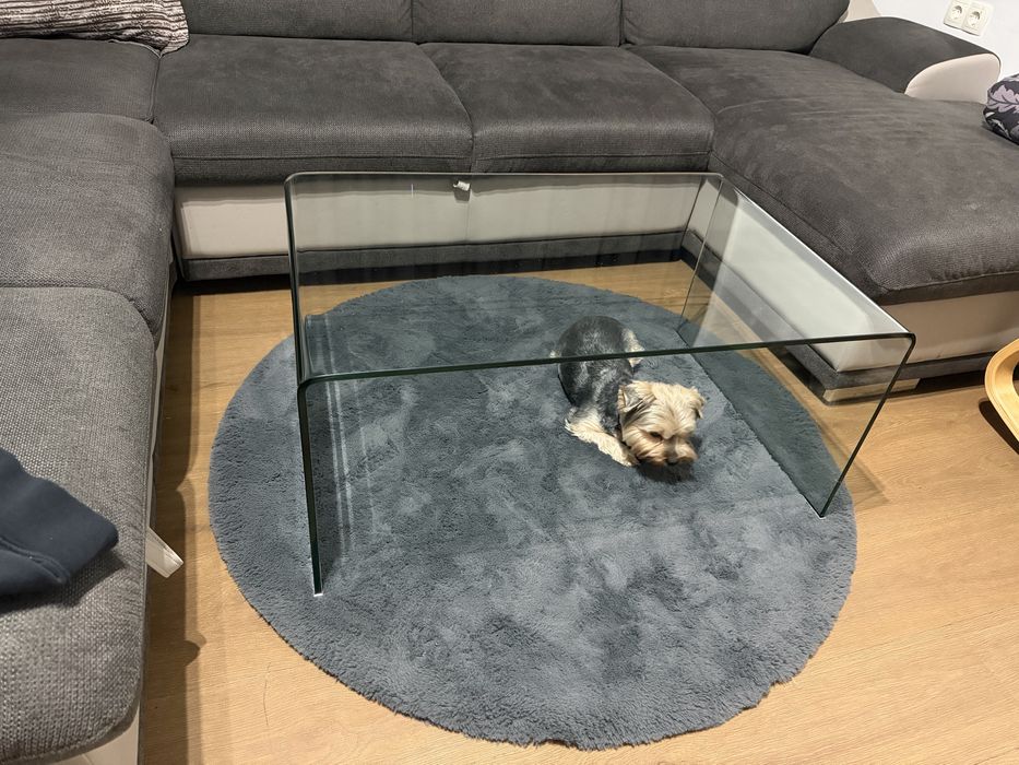 стъклена маса за хол