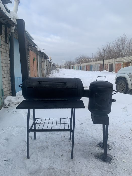 Мангал с печью под казан