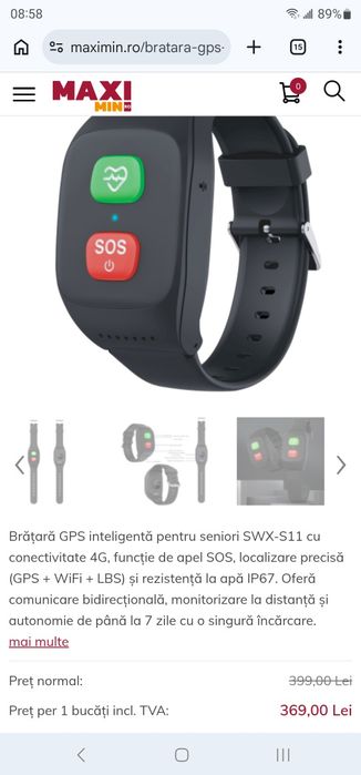 Brățară GPS pentru seniori