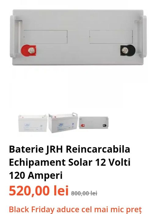 Vând bateri solare  12 V. 120 Amperi