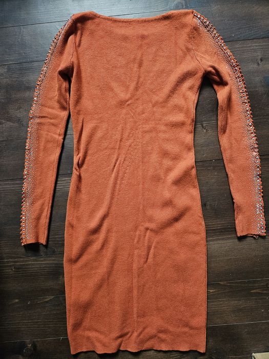 Рокля с дълъг ръкав оранжева S/M