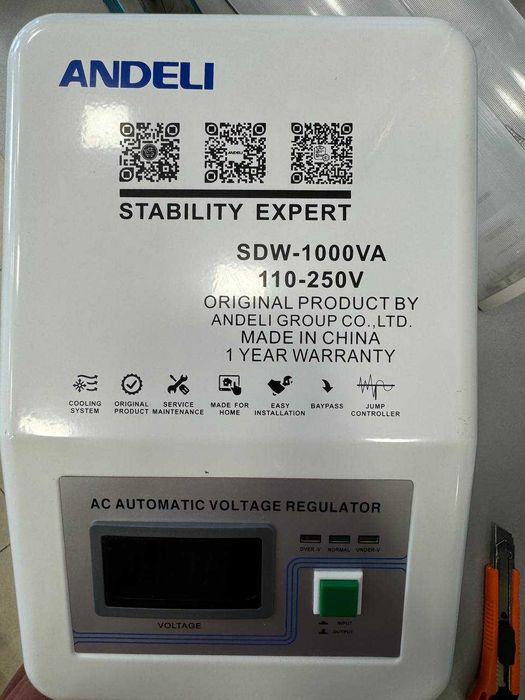 STABILIZATOR napryajeniya ANDELI-QR-bilan TOZA Original SDW-1kva Model