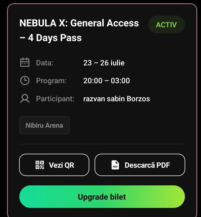 Cine dorește bilet la nebula x