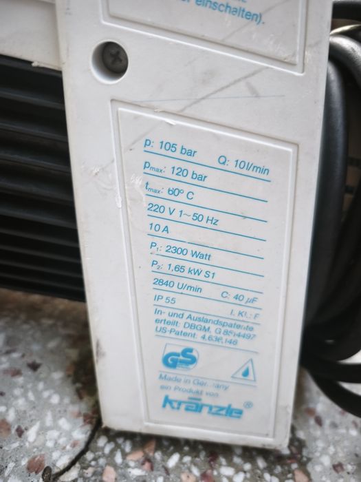 Aparat de spălat cu presiune kranzle 105