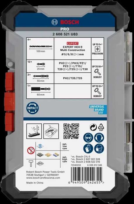 Промоция!!Магнитни ударни битове Impact и свредла Multi 20 бр. Bosch