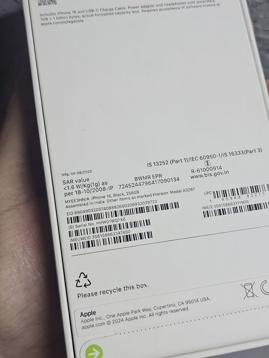 Iphone 16 256 новый