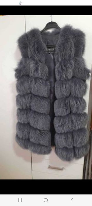 Vesta de blană naturală de vulpe