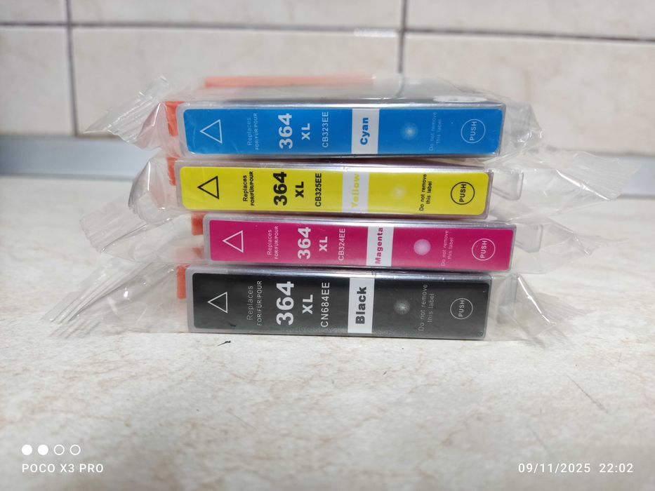Set 4 cartuse 364XL compatibile cu imprimante HP