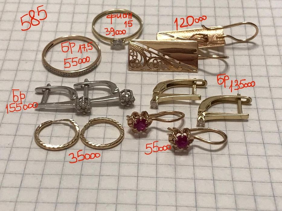 Золотые серьги с бриллиантами 585