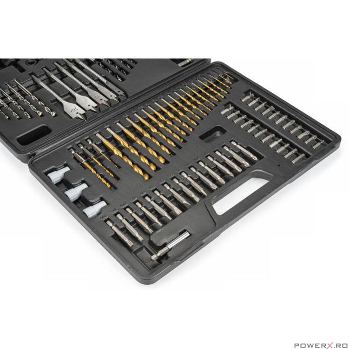 Trusa, set 101 piese de burghie, lemn, metal, beton biti, Powermat