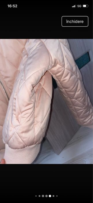 Geaca satin  culoare corai, Marmeid, calduroasa