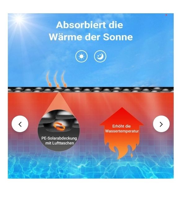 Prelată de încălzire solară pentru piscină, folie pentru piscină, neag