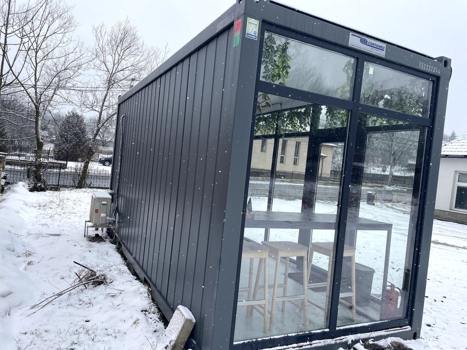 Container comercial 6m Cluj – A/C, marchiză, echipat