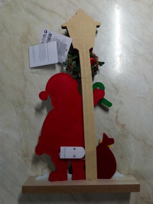 Коледна дървена LED декорация.Дървени дъски и пъзел Танграм -Монтесори