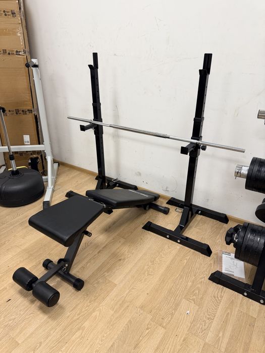 Set banca+Suport haltera pt. Piept si geno reglabile cu bara sau fara