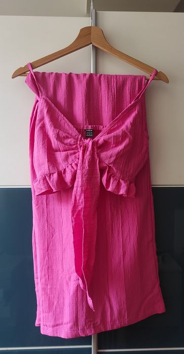 Розов дамски сет - бюстие и панталон - S размер